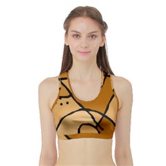 Mazipoodles In The Frame - Brown Sports Bra With Border by Mazipoodles