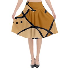 Mazipoodles In The Frame - Brown Flared Midi Skirt by Mazipoodles