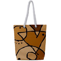 Mazipoodles In The Frame - Brown Full Print Rope Handle Tote (small) by Mazipoodles