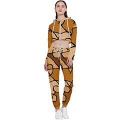 Mazipoodles In The Frame - Brown Cropped Zip Up Lounge Set by Mazipoodles