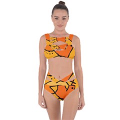 Mazipoodles In The Frame - Orange Bandaged Up Bikini Set  by Mazipoodles