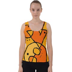 Mazipoodles In The Frame - Orange Velvet Tank Top by Mazipoodles