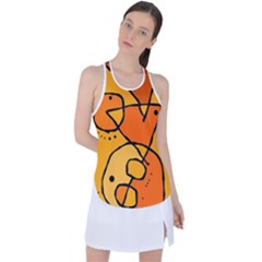 Mazipoodles In The Frame - Orange Racer Back Mesh Tank Top by Mazipoodles