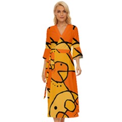 Mazipoodles In The Frame - Orange Midsummer Wrap Dress by Mazipoodles