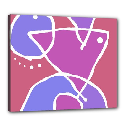 Mazipoodles In The Frame  - Pink Purple Canvas 24  X 20  (stretched) by Mazipoodles