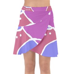 Mazipoodles In The Frame  - Pink Purple Wrap Front Skirt by Mazipoodles