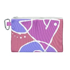 Mazipoodles In The Frame  - Pink Purple Canvas Cosmetic Bag (large) by Mazipoodles