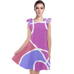 Mazipoodles In The Frame  - Pink Purple Tie Up Tunic Dress by Mazipoodles