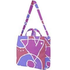 Mazipoodles In The Frame  - Pink Purple Square Shoulder Tote Bag by Mazipoodles