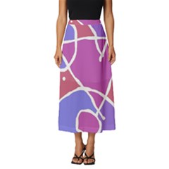 Mazipoodles In The Frame  - Pink Purple Classic Midi Chiffon Skirt by Mazipoodles
