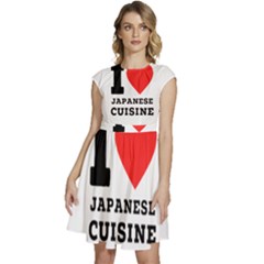 I Love Japanese Cuisine Cap Sleeve High Waist Dress