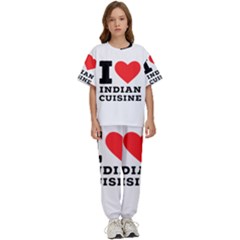 I Love Indian Cuisine Kids  Tee And Pants Sports Set by ilovewhateva