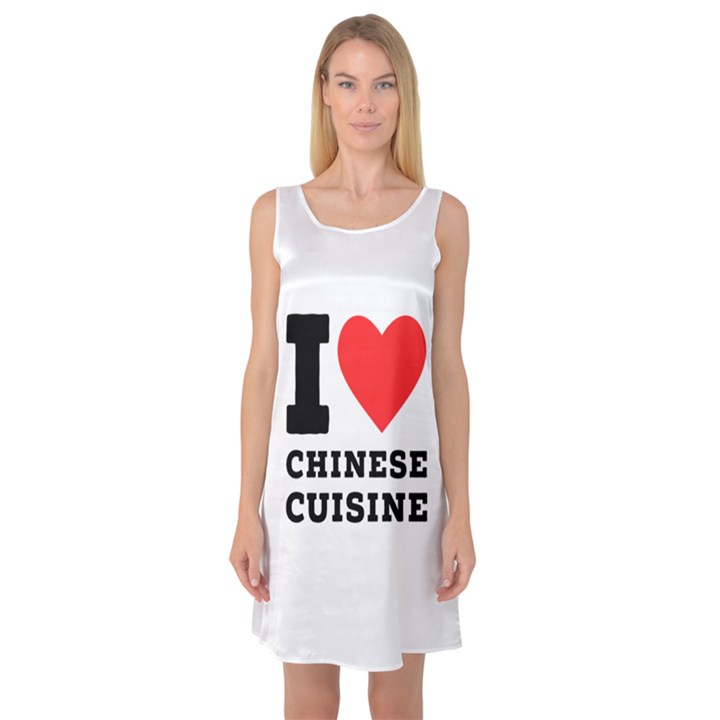 I love Chinese cuisine Sleeveless Satin Nightdress