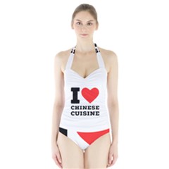 I Love Chinese Cuisine Halter Swimsuit by ilovewhateva