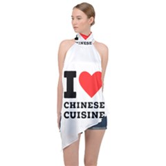 I Love Chinese Cuisine Halter Asymmetric Satin Top by ilovewhateva