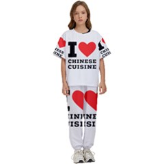 I Love Chinese Cuisine Kids  Tee And Pants Sports Set by ilovewhateva