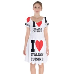 I Love Italian Cuisine Short Sleeve Bardot Dress by ilovewhateva