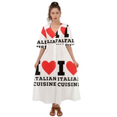 I Love Italian Cuisine Kimono Sleeve Boho Dress by ilovewhateva