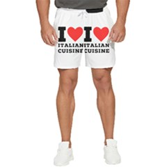 I Love Italian Cuisine Men s Runner Shorts by ilovewhateva