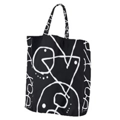 Mazipoodles In The Frame - Black White Giant Grocery Tote by Mazipoodles