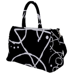 Mazipoodles In The Frame - Black White Duffel Travel Bag by Mazipoodles