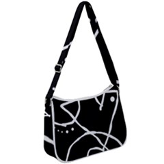 Mazipoodles In The Frame - Black White Zip Up Shoulder Bag by Mazipoodles