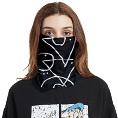 Mazipoodles In The Frame - Black White Face Covering Bandana (two Sides) by Mazipoodles