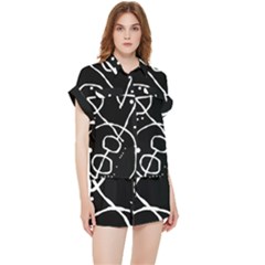 Mazipoodles In The Frame - Black White Chiffon Lounge Set by Mazipoodles