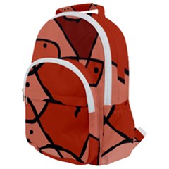 Mazipoodles In The Frame - Reds Rounded Multi Pocket Backpack by Mazipoodles