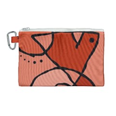 Mazipoodles In The Frame - Reds Canvas Cosmetic Bag (large) by Mazipoodles