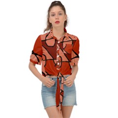 Mazipoodles In The Frame - Reds Tie Front Shirt  by Mazipoodles