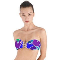 Mazipoodles In The Frame - Balanced Meal 2 Twist Bandeau Bikini Top by Mazipoodles