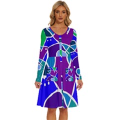 Mazipoodles In The Frame - Balanced Meal 2 Long Sleeve Dress With Pocket by Mazipoodles