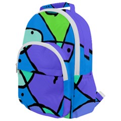 Mazipoodles In The Frame - Balanced Meal 5 Rounded Multi Pocket Backpack by Mazipoodles