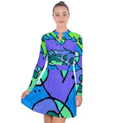 Mazipoodles In The Frame - Balanced Meal 5 Long Sleeve Panel Dress by Mazipoodles