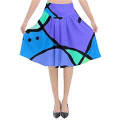 Mazipoodles In The Frame - Balanced Meal 5 Flared Midi Skirt by Mazipoodles