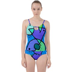 Mazipoodles In The Frame - Balanced Meal 5 Cut Out Top Tankini Set by Mazipoodles