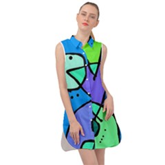 Mazipoodles In The Frame - Balanced Meal 5 Sleeveless Shirt Dress by Mazipoodles