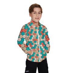 Multicolored Honeycomb Colorful Abstract Geometry Kids  Windbreaker