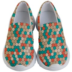 Multicolored Honeycomb Colorful Abstract Geometry Kids Lightweight Slip Ons by Vaneshop