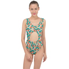 Multicolored Honeycomb Colorful Abstract Geometry Center Cut Out Swimsuit by Vaneshop