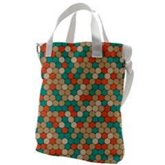 Multicolored Honeycomb Colorful Abstract Geometry Canvas Messenger Bag by Vaneshop