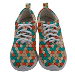 Multicolored Honeycomb Colorful Abstract Geometry Women Athletic Shoes by Vaneshop