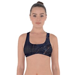 Abstract Dark Shine Structure Fractal Golden Got No Strings Sports Bra by Vaneshop