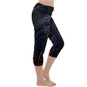 Abstract Dark Shine Structure Fractal Golden Capri Yoga Leggings View3