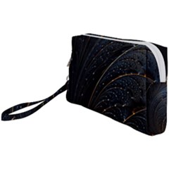 Abstract Dark Shine Structure Fractal Golden Wristlet Pouch Bag (small) by Vaneshop