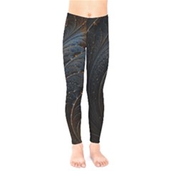 Abstract Dark Shine Structure Fractal Golden Kids  Classic Winter Leggings by Vaneshop