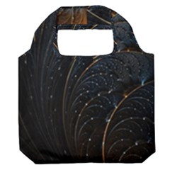 Abstract Dark Shine Structure Fractal Golden Premium Foldable Grocery Recycle Bag by Vaneshop