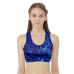 Blue Bubbles Abstract Sports Bra With Border by Vaneshop