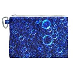 Blue Bubbles Abstract Canvas Cosmetic Bag (xl)